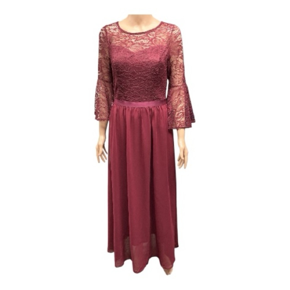 Wedtrend - NWT -  Long Sleeve Lace Dress in Burgundy